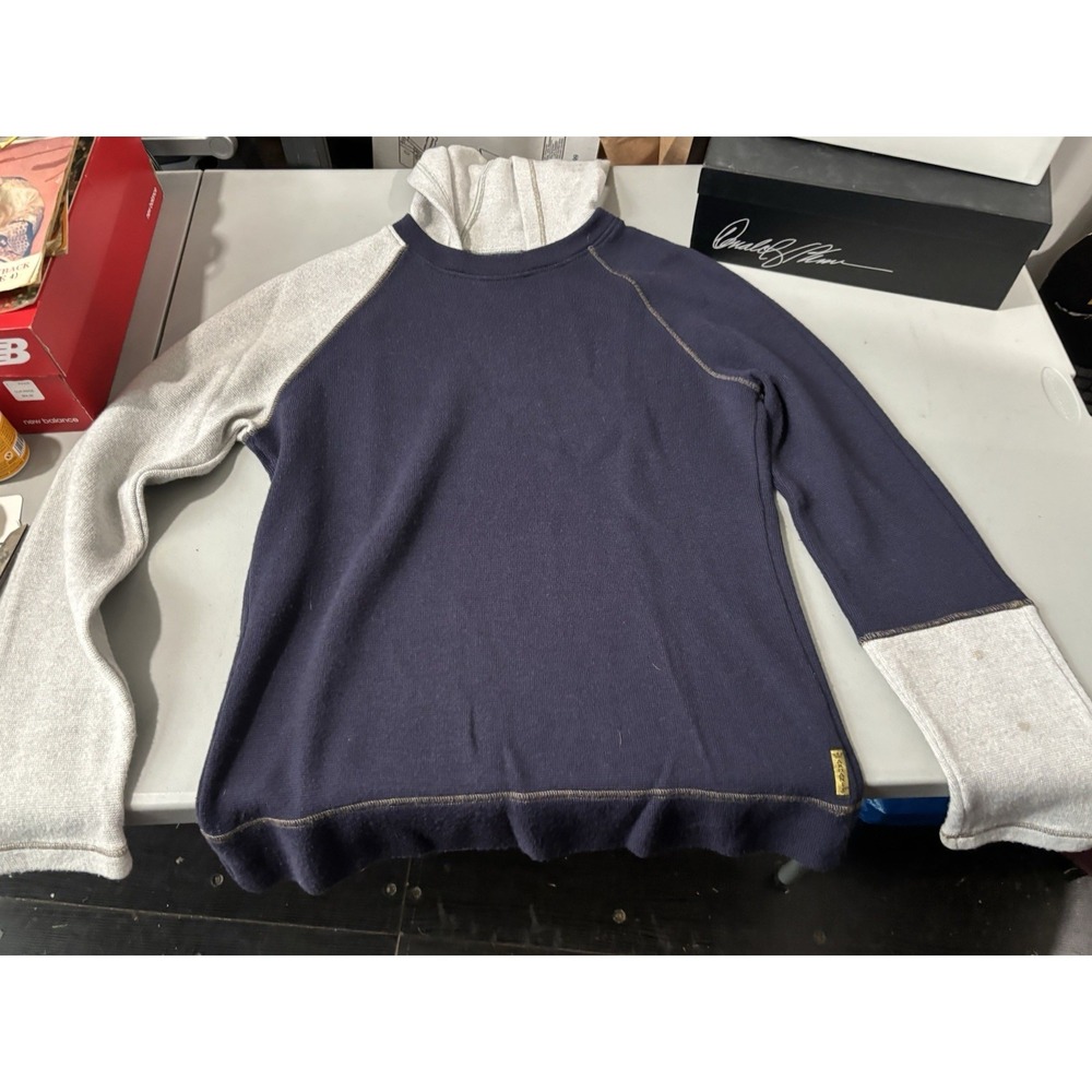 Designer ARMANI JEANS Men's XL Blue Gray Two Tone Rare Hoodie